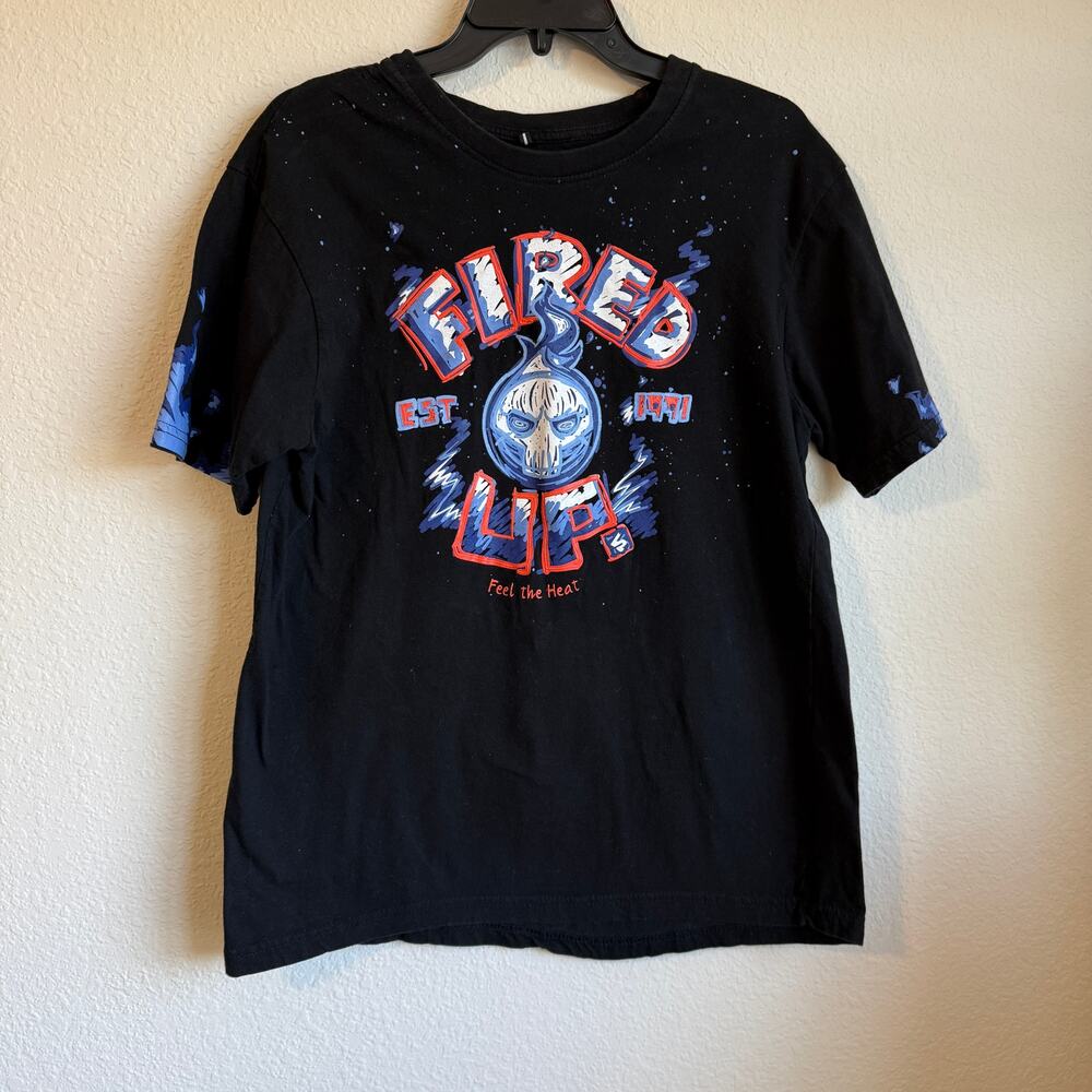 Southpole Fired Up y2k Urbanwear Black Graphic Short Sleeve‎ Tshirt Size L